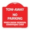 Signmission Tow-Away No Parking When Snow Removal Conditions Exist, Red & White Architectural, RW-1818-22794 A-DES-RW-1818-22794 - alternate 1